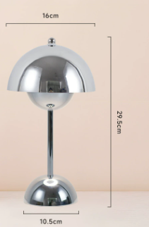 Cordless Scandi Dome Table Lamp with Touch Dimmer