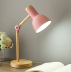Scandi Table Lamp with Adjustable Arm and Wood Base