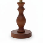 Vintage Floral Pleated Shade Table Lamp, Turned Wood Base