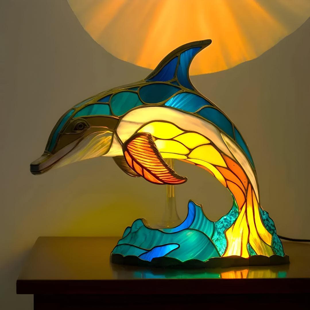 Stained Glass Effect Animal Table Lamp, USB, 12 Designs