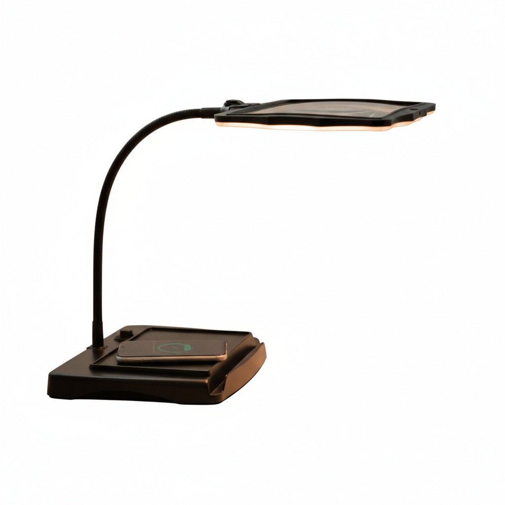 Magnifying LED Desk Lamp with Flexible Gooseneck Arm