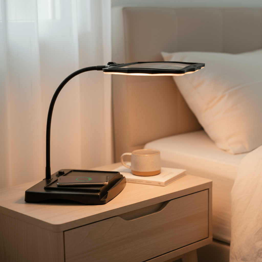Magnifying LED Desk Lamp with Flexible Gooseneck Arm