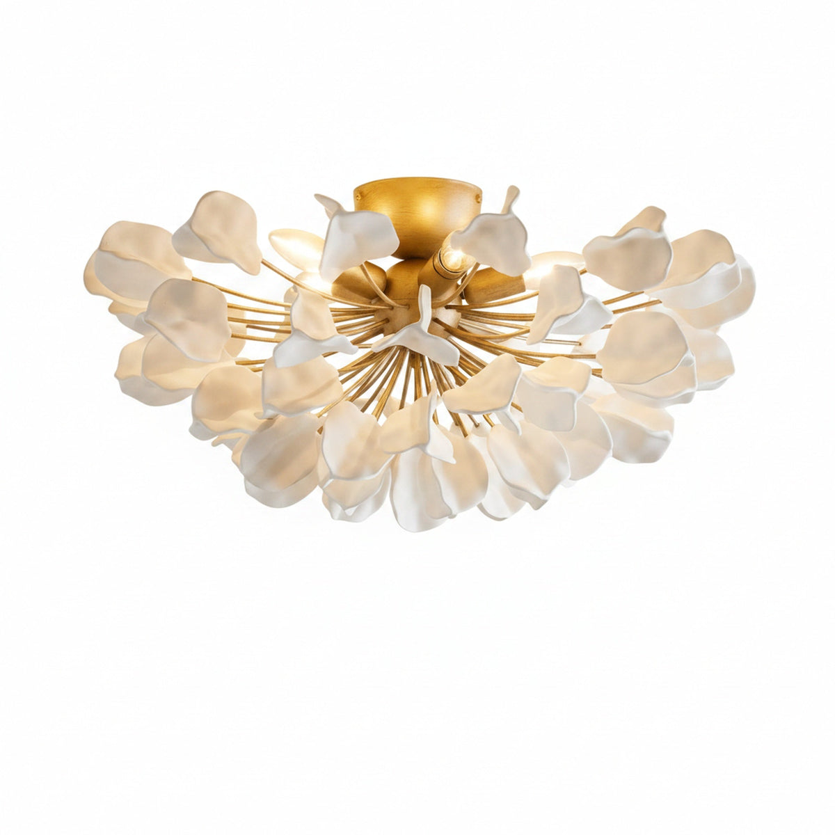 Ceramic Petal Flush Mount Ceiling Light, 61cm, Dimmable