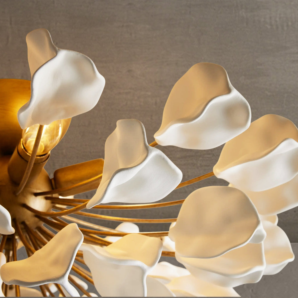 Ceramic Petal Flush Mount Ceiling Light, 61cm, Dimmable