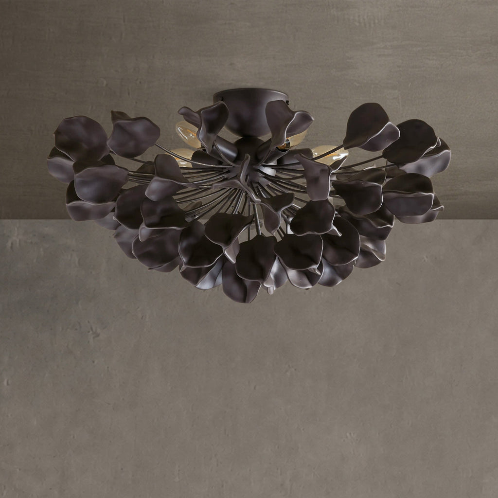 Ceramic Petal Flush Mount Ceiling Light, 61cm, Dimmable