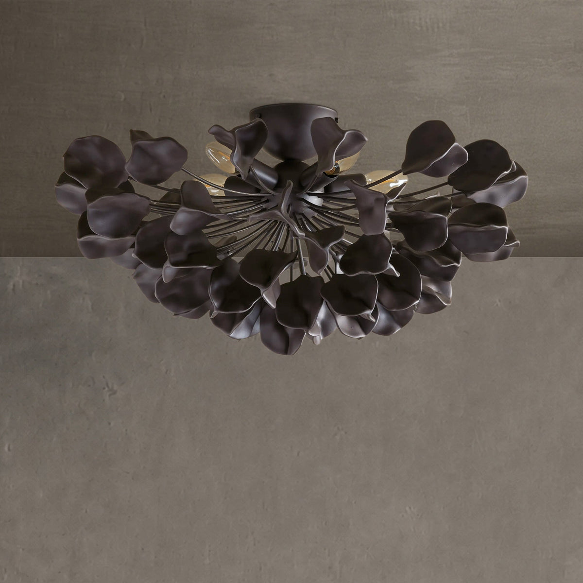 Ceramic Petal Flush Mount Ceiling Light, 61cm, Dimmable