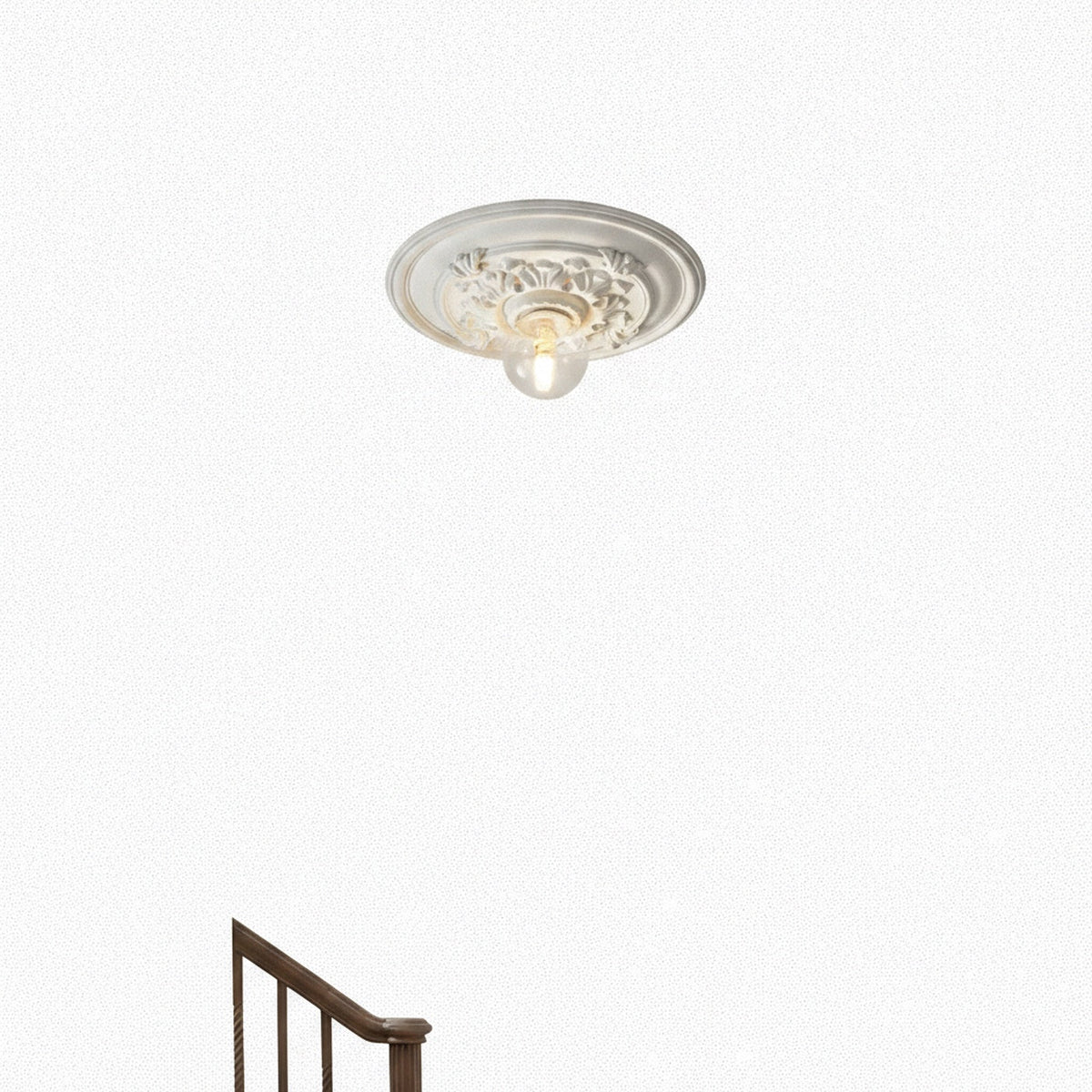 Art Deco Flush Ceiling Light with Decorative Ceiling Rose
