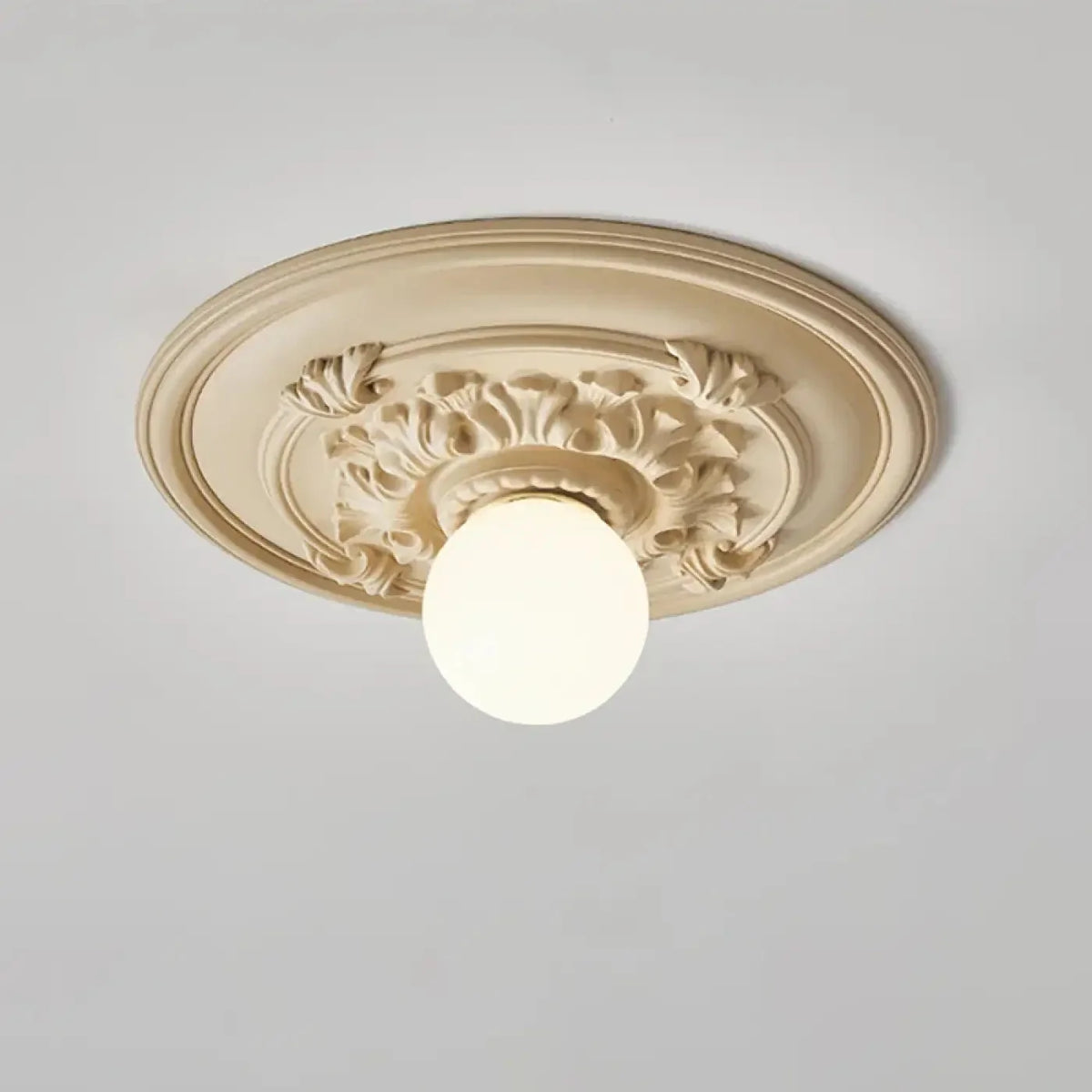 Art Deco Flush Ceiling Light with Decorative Ceiling Rose