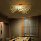 Boho Woven Rattan Wave Ceiling Light, E27