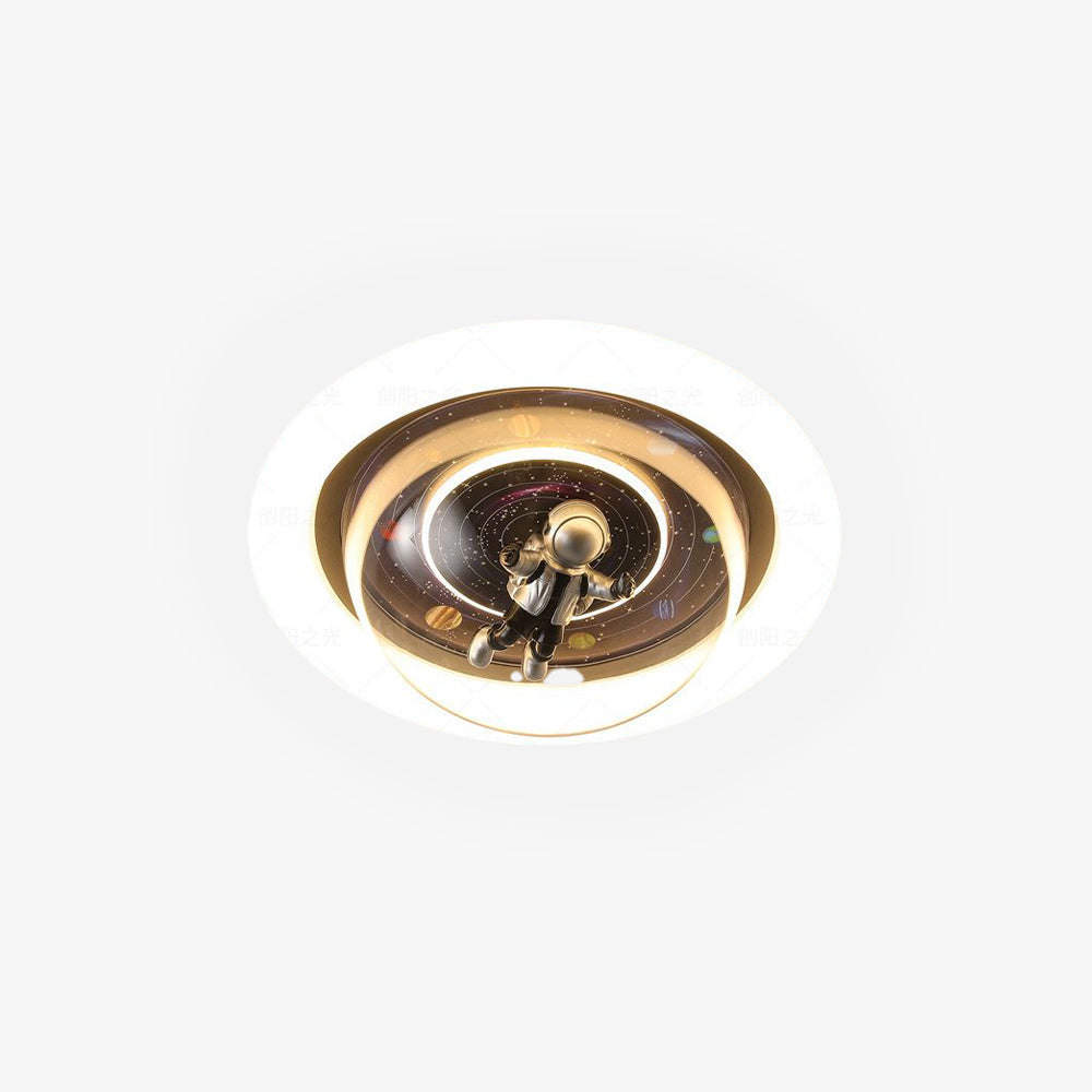 Kids Astronaut Ceiling Light with Solar System Print, LED