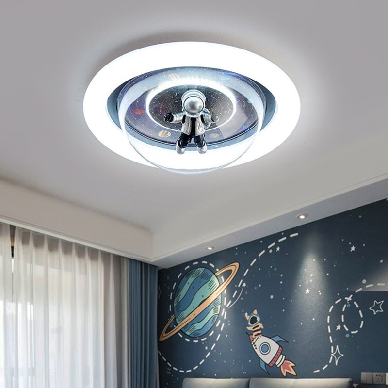 Kids Astronaut Ceiling Light with Solar System Print, LED