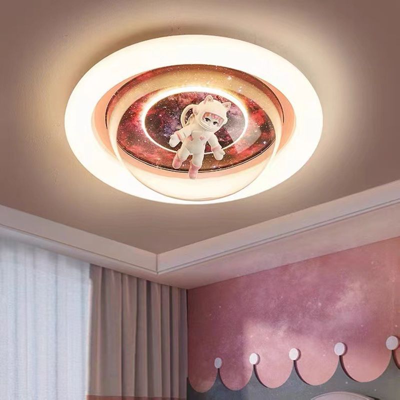 Kids Astronaut Ceiling Light with Solar System Print, LED