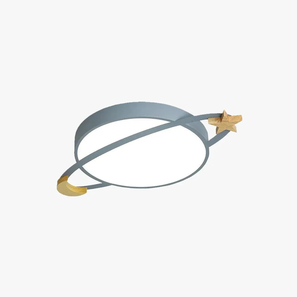 Kids Ceiling Light with Wooden Moon and Star Decorations