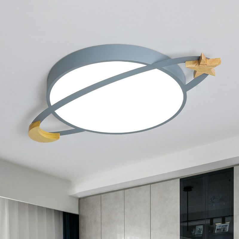 Kids Ceiling Light with Wooden Moon and Star Decorations