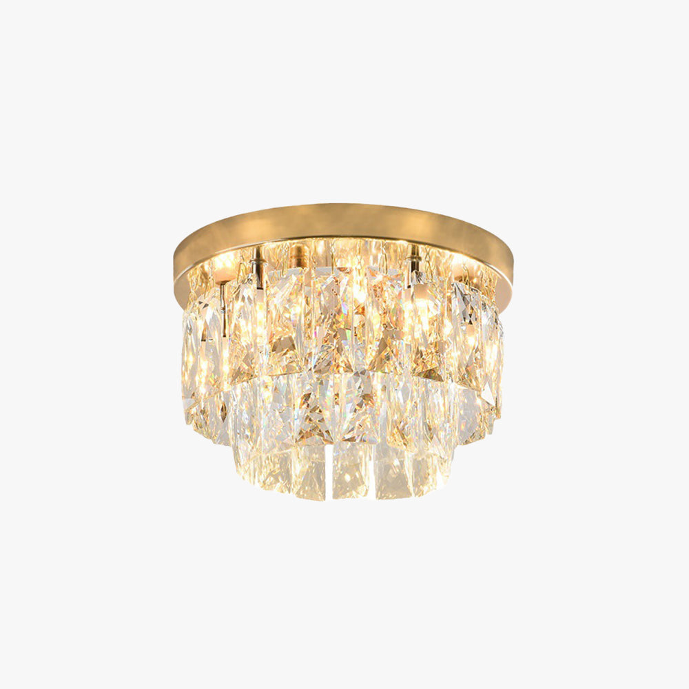 Glamour Two-Tier Crystal Flush Ceiling Light, 3 to 7 Lights