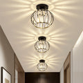 Glamour Crystal Globe Cage Ceiling Light, Black or Gold