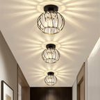 Glamour Crystal Globe Cage Ceiling Light, Black or Gold