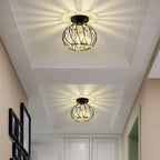 Glamour Crystal Globe Cage Ceiling Light, Black or Gold