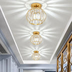 Glamour Crystal Globe Cage Ceiling Light, Black or Gold