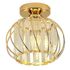Glamour Crystal Globe Cage Ceiling Light, Black or Gold
