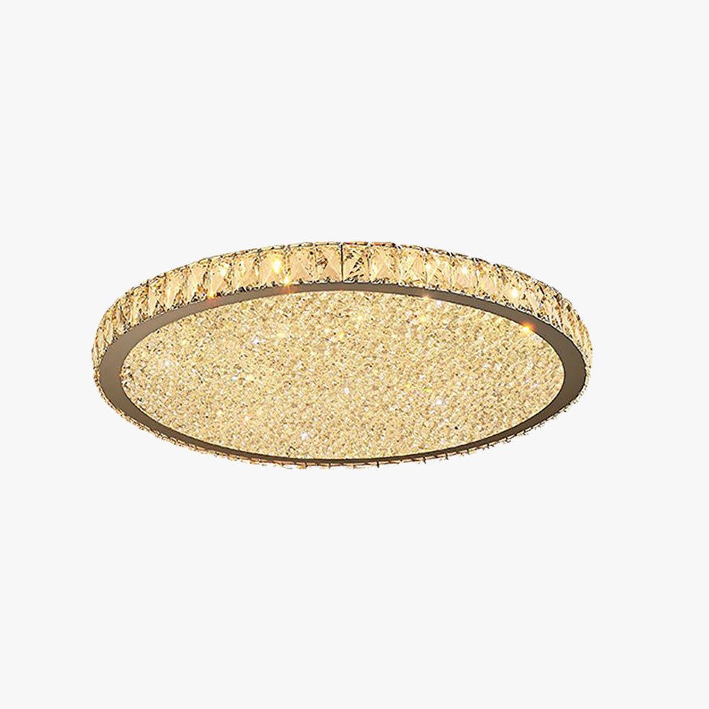 Glamour Crystal Flush Ceiling Light in Clear or Amber, 22 to 80 cm