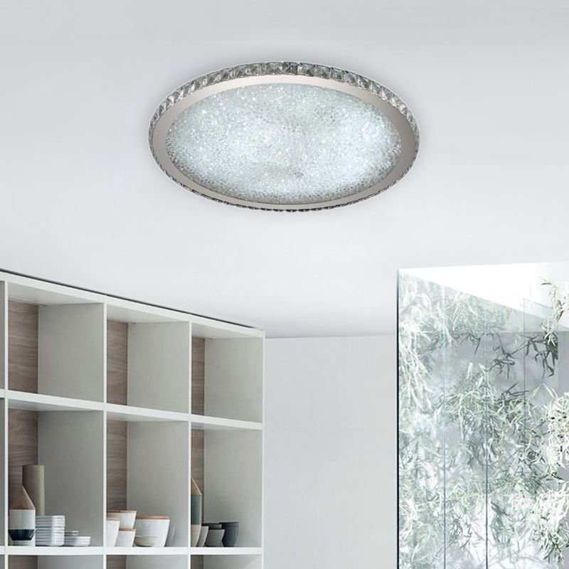Glamour Crystal Flush Ceiling Light in Clear or Amber, 22 to 80 cm