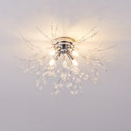 Glamour Dandelion Crystal Flush Ceiling Light, 40 to 70 cm