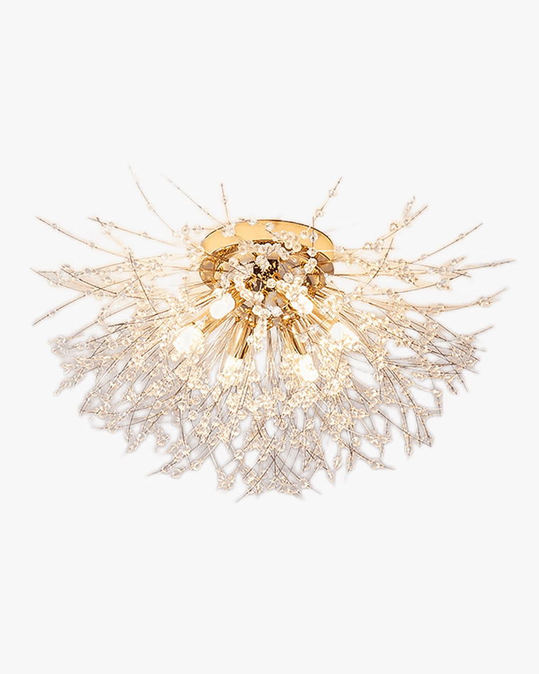 Glamour Dandelion Crystal Flush Ceiling Light, 40 to 70 cm