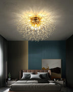 Glamour Dandelion Crystal Flush Ceiling Light, 40 to 70 cm