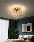 Glamour Dandelion Crystal Flush Ceiling Light, 40 to 70 cm