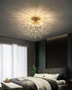 Glamour Dandelion Crystal Flush Ceiling Light, 40 to 70 cm