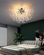 Glamour Dandelion Crystal Flush Ceiling Light, 40 to 70 cm