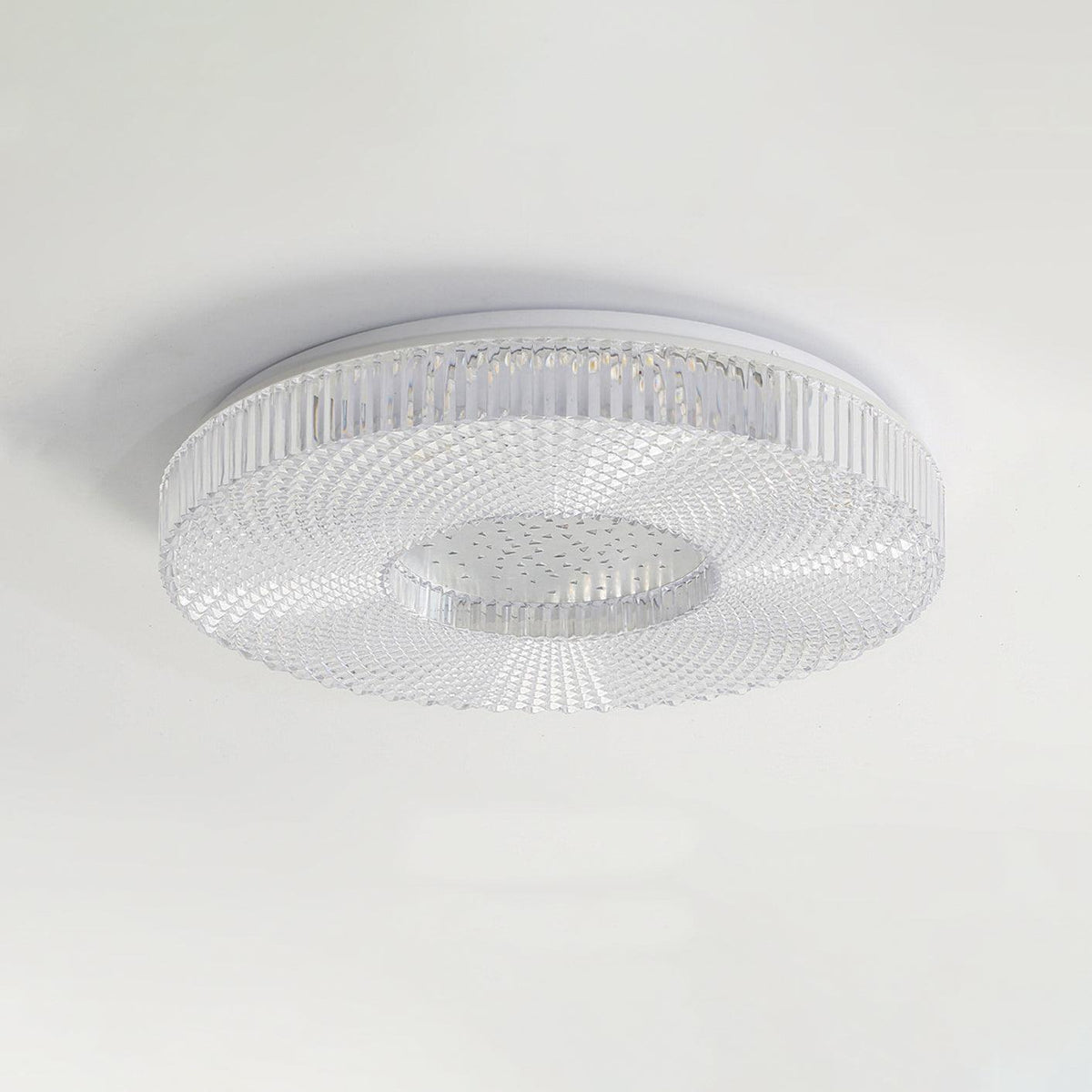 Glamour Round LED Ceiling Light with Textured Acrylic Shade