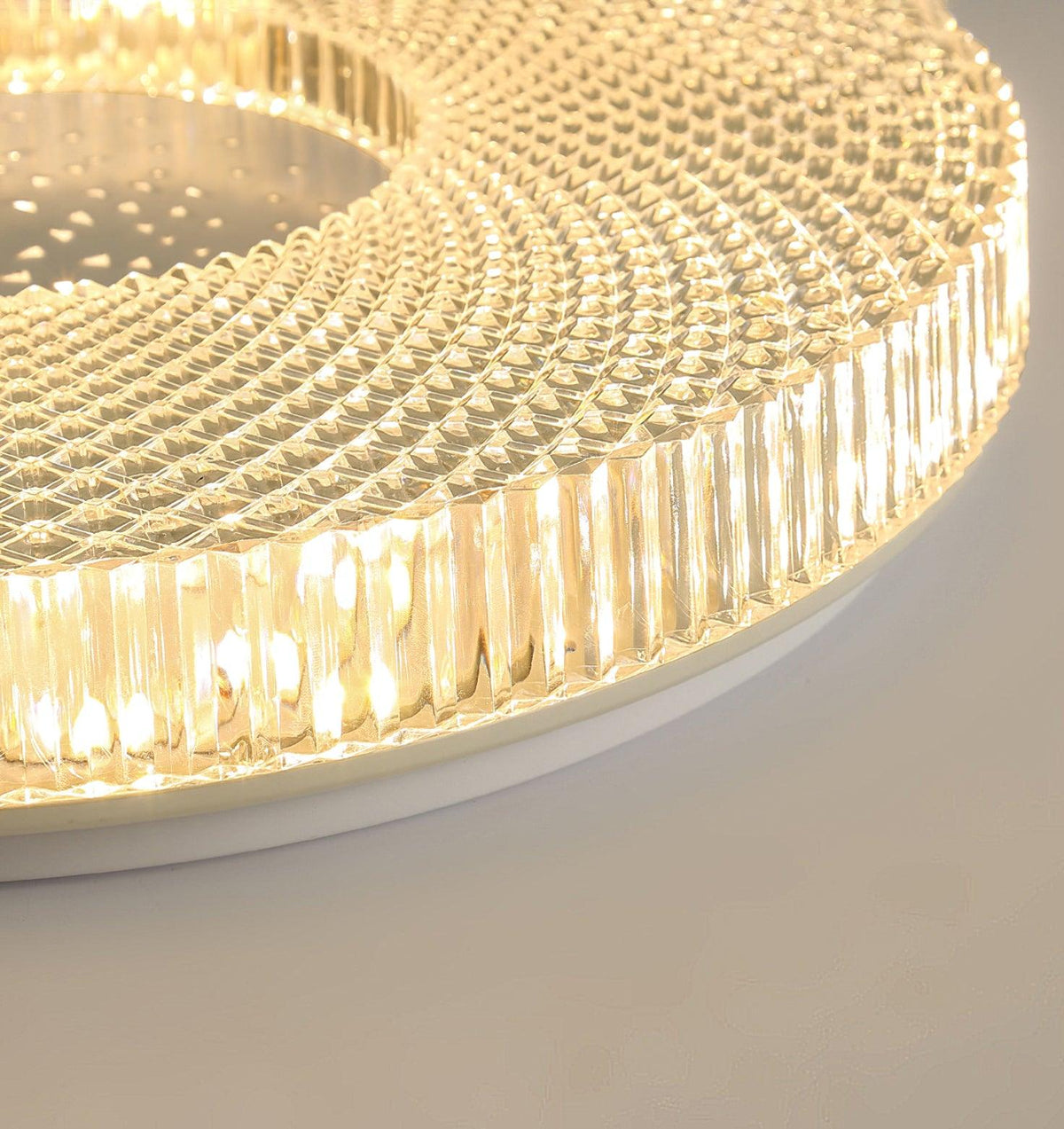 Glamour Round LED Ceiling Light with Textured Acrylic Shade