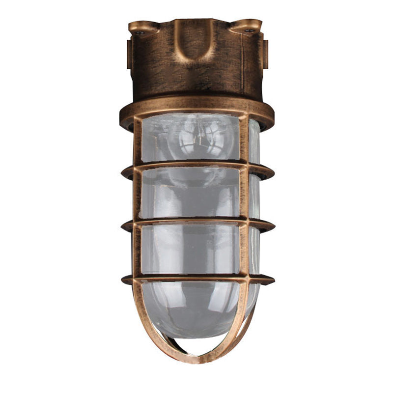 Industrial Cage Ceiling Light with Clear Glass, IP43
