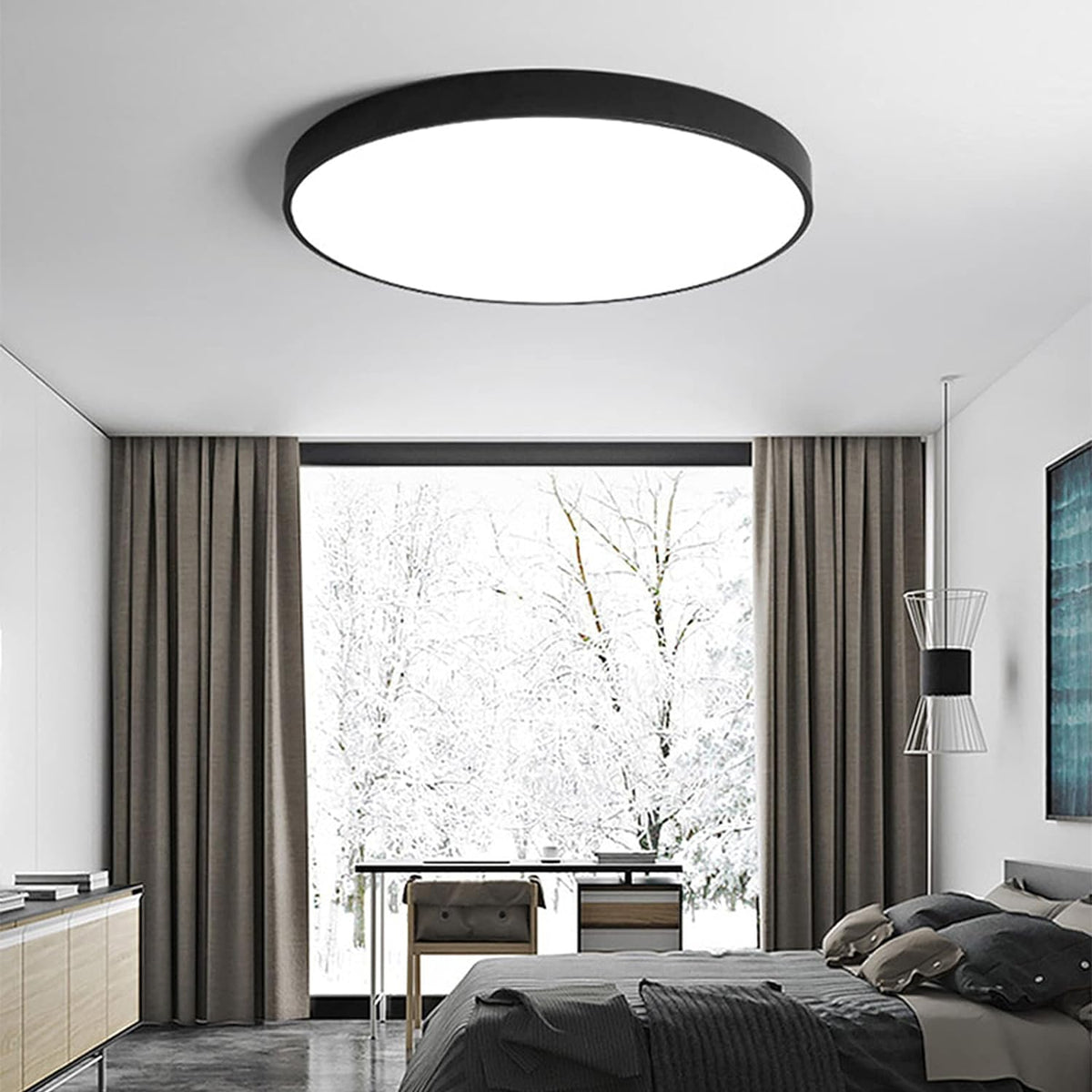 Round LED Flush Ceiling Light with Matt Acrylic Diffuser