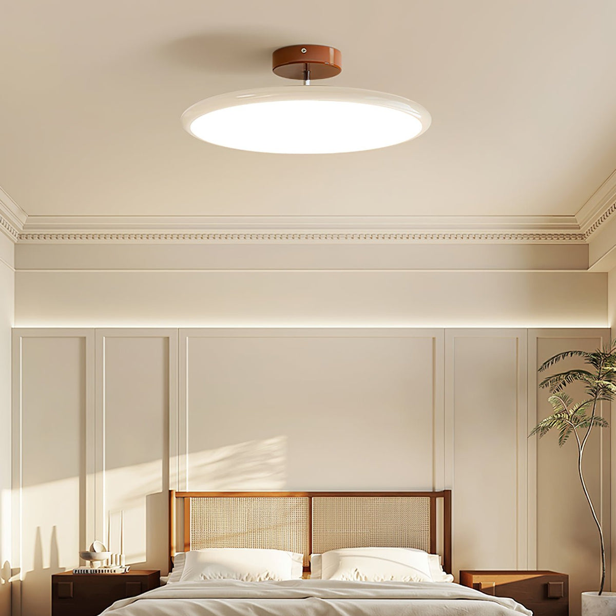 Minimalist Round LED Ceiling Light with Rotating Head, 36W