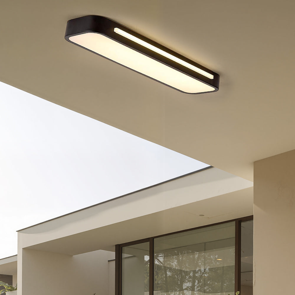 Scandi Rectangular LED Ceiling Light, 3 Colour Modes
