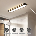 Scandi Rectangular LED Ceiling Light, 3 Colour Modes