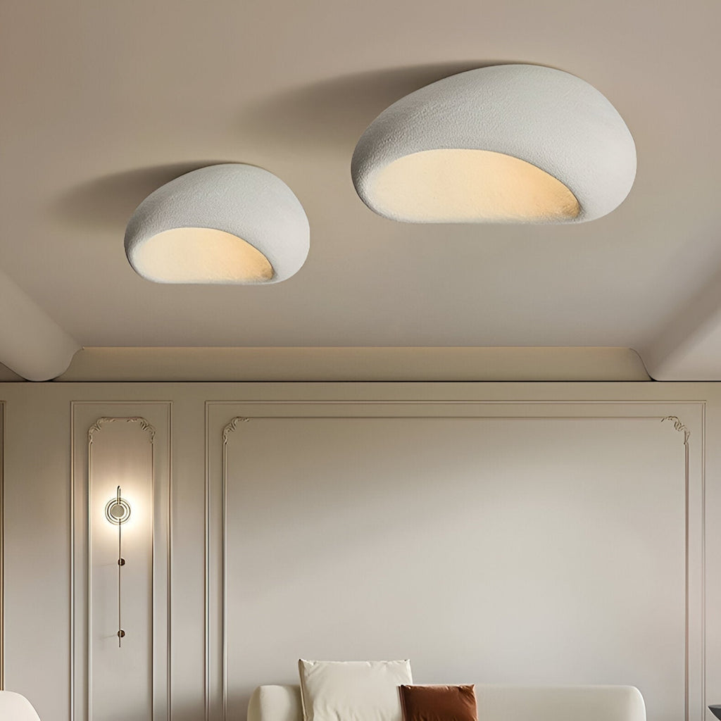 Wabi-Sabi Organic Ceiling Light with Frosted Shade, Touch Control