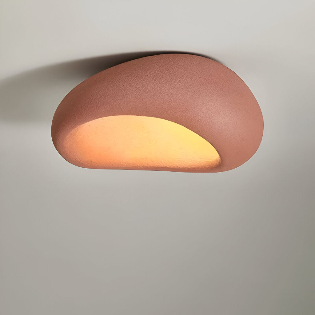 Wabi-Sabi Organic Ceiling Light with Frosted Shade, Touch Control