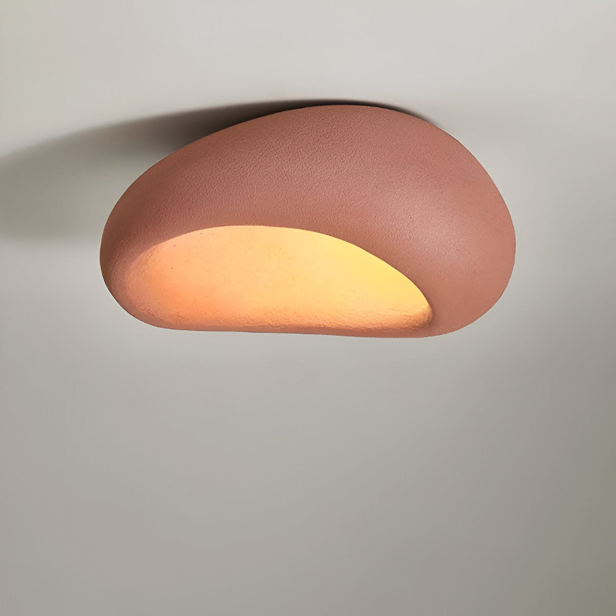 Wabi-Sabi Organic Ceiling Light with Frosted Shade, Touch Control