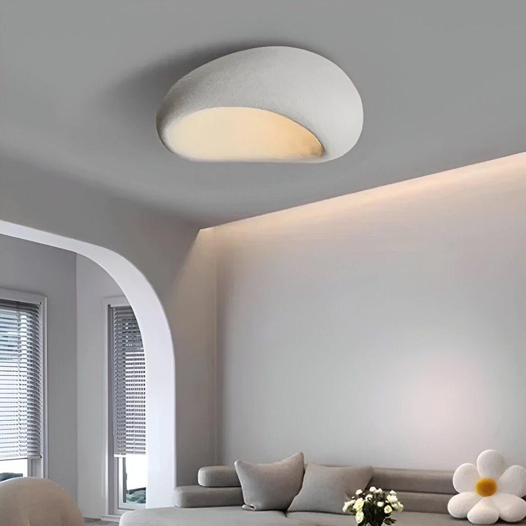 Wabi-Sabi Organic Ceiling Light with Frosted Shade, Touch Control