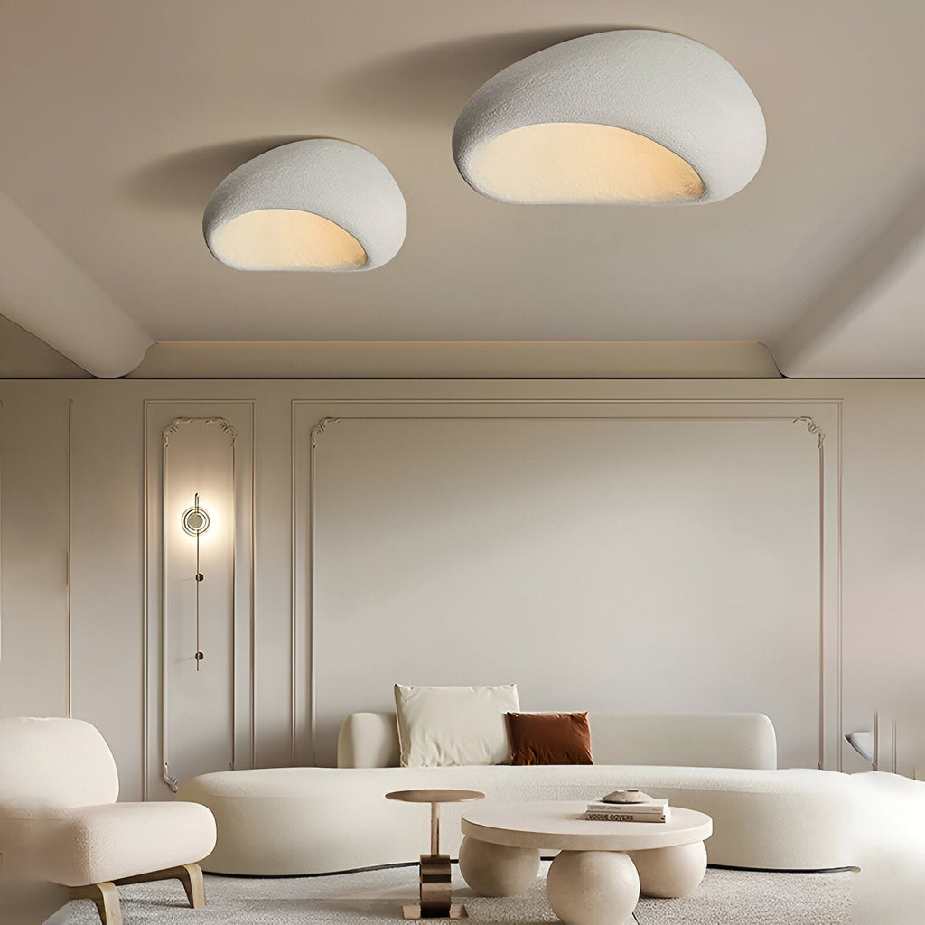 Wabi-Sabi Organic Ceiling Light with Frosted Shade, Touch Control