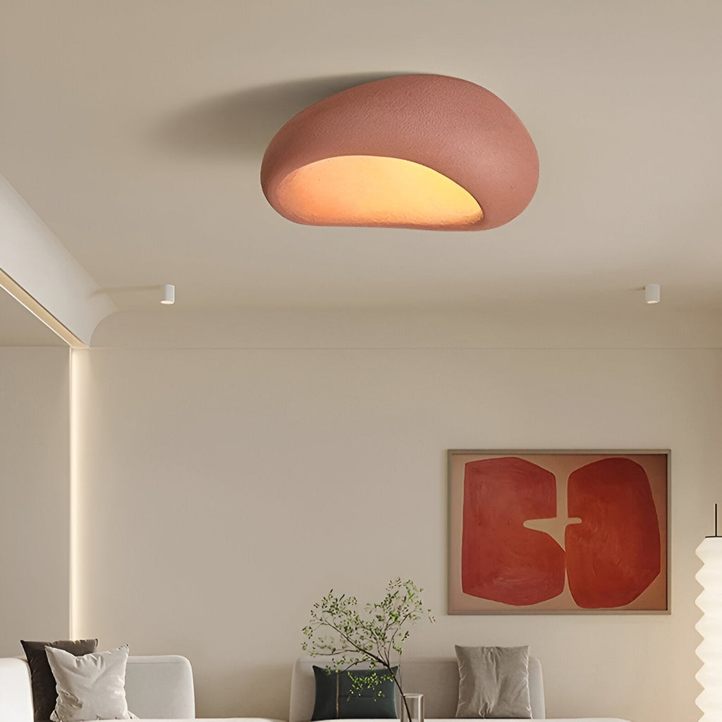 Wabi-Sabi Organic Ceiling Light with Frosted Shade, Touch Control