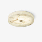 Alabaster Flush Ceiling Light with Brass Detail, 40 to 60 cm