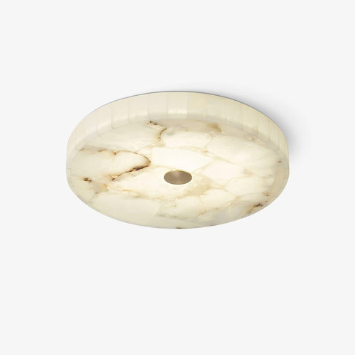 Alabaster Flush Ceiling Light with Brass Detail, 40 to 60 cm