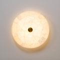 Alabastrowa lampa sufitowa na płasko z mosiężnymi detalami, 40 do 60 cm