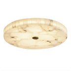 Alabaster Flush Ceiling Light with Brass Detail, 40 to 60 cm
