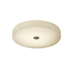 Alabaster Flush Mount Ceiling Light with Gold Detail
